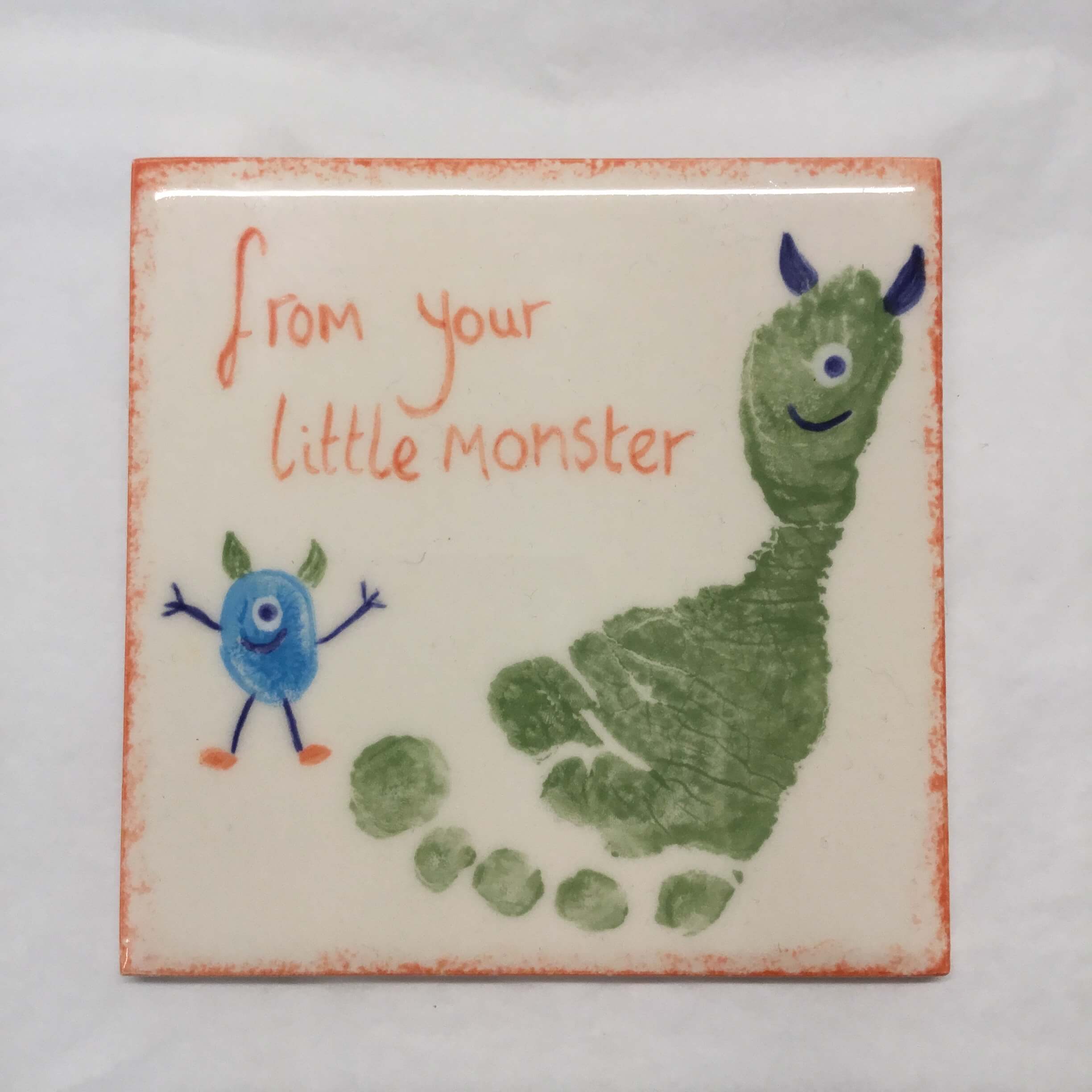 4 Inch Tile - monster baby footprint