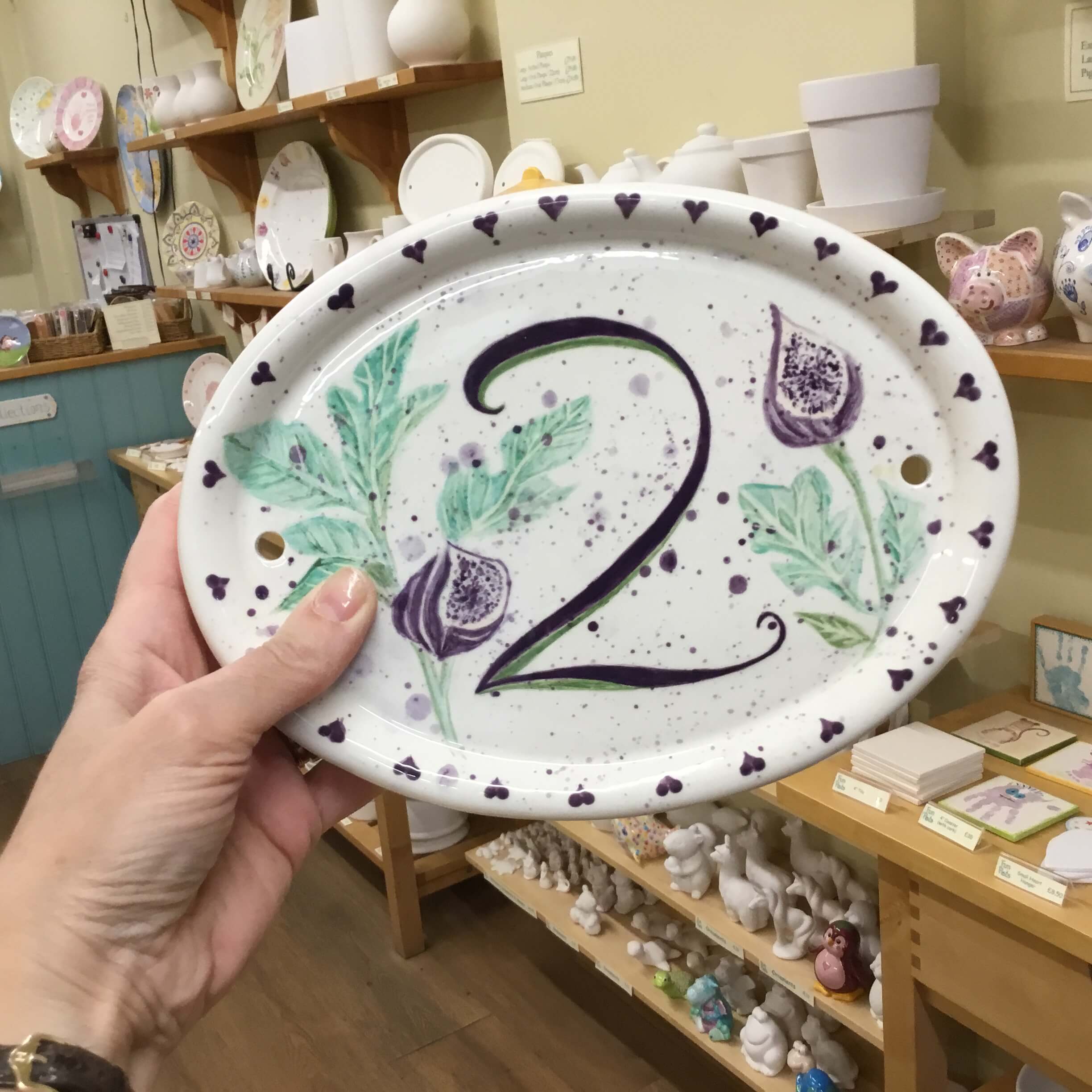 Large Oval plaque with holes 22cm