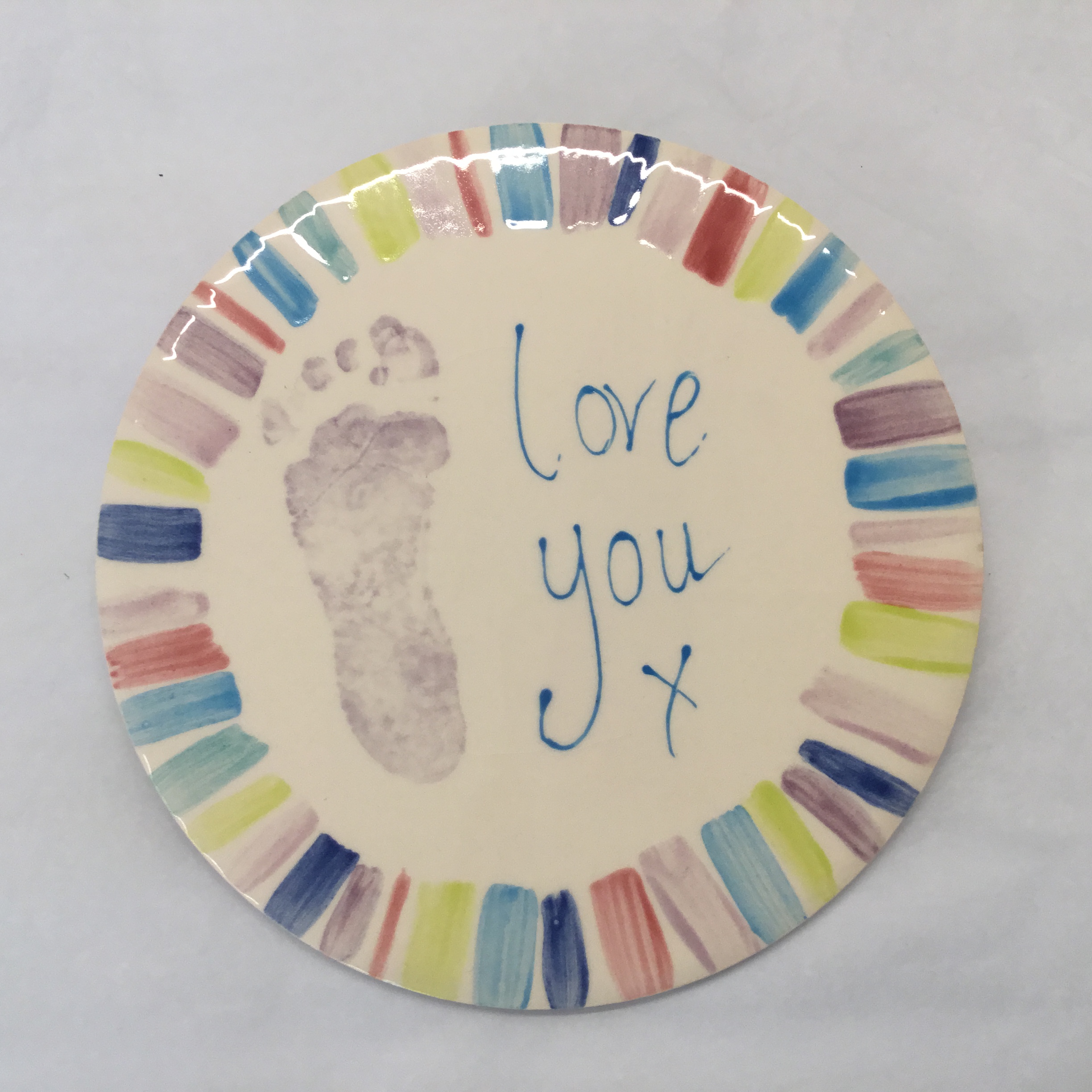 Large Round Tile (6 inch) - baby footprint