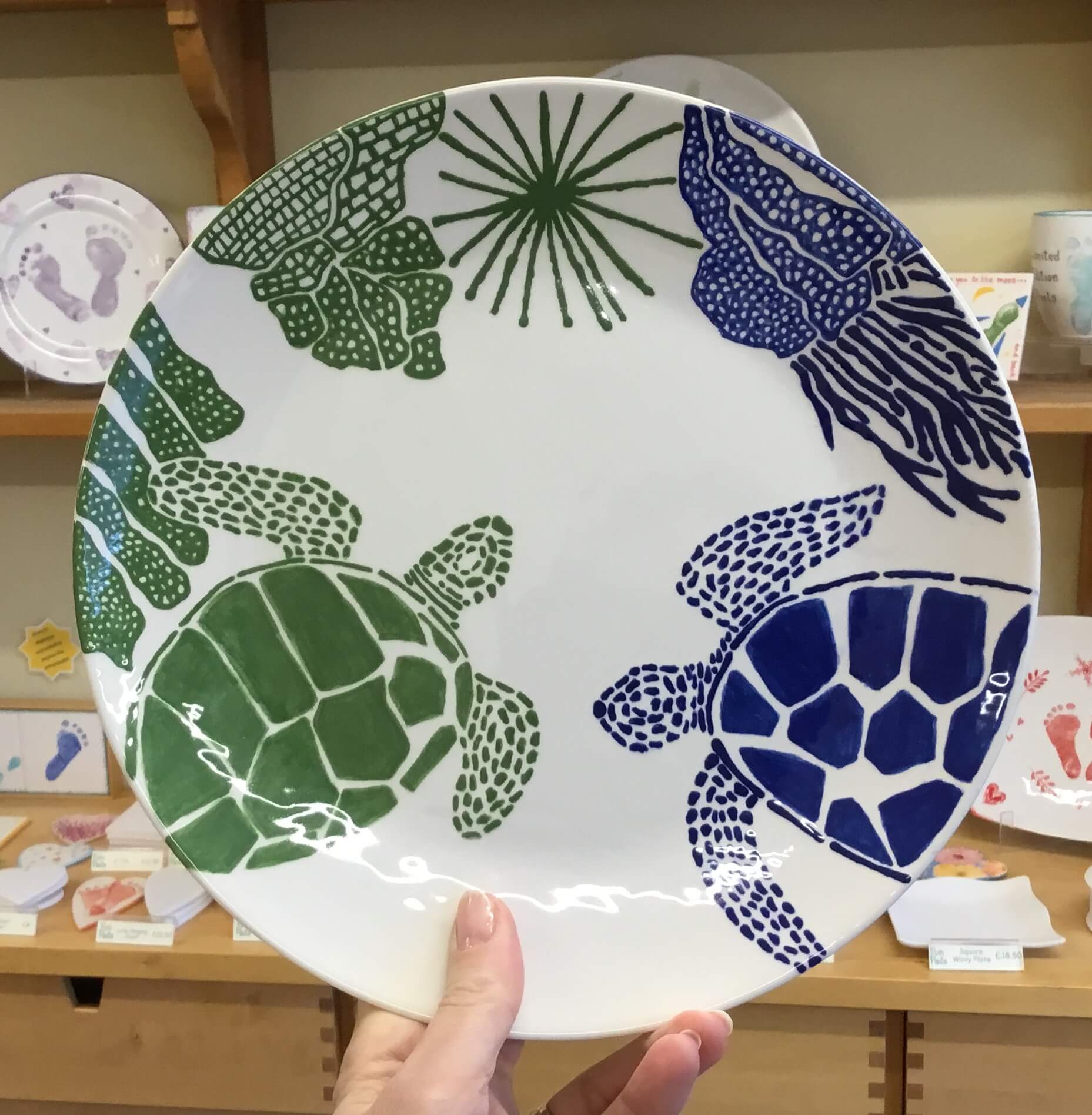 Coupe Dinner Plate - turtles