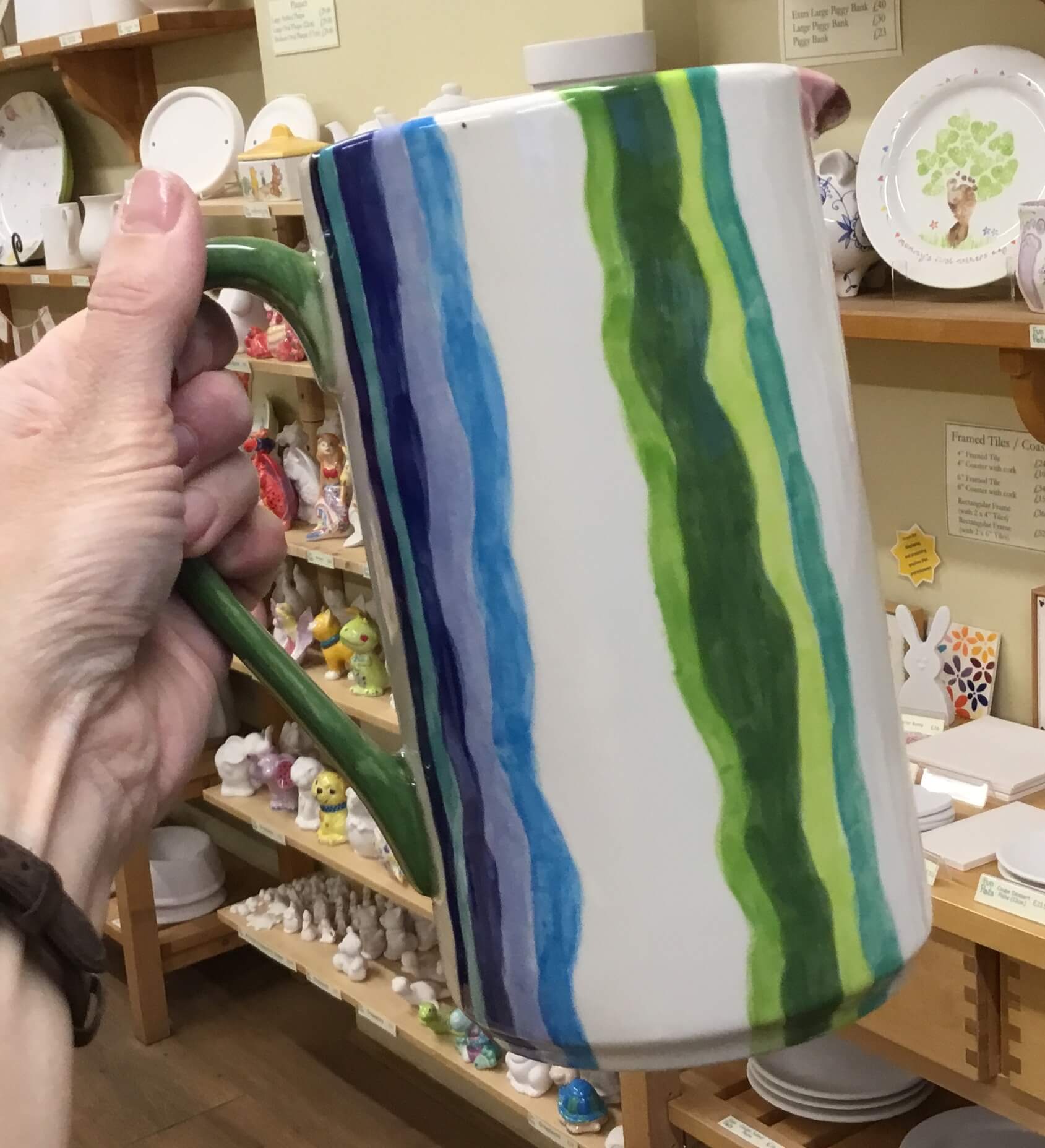 Straight Sided Pitcher / Jug 1.5 litres - stripy