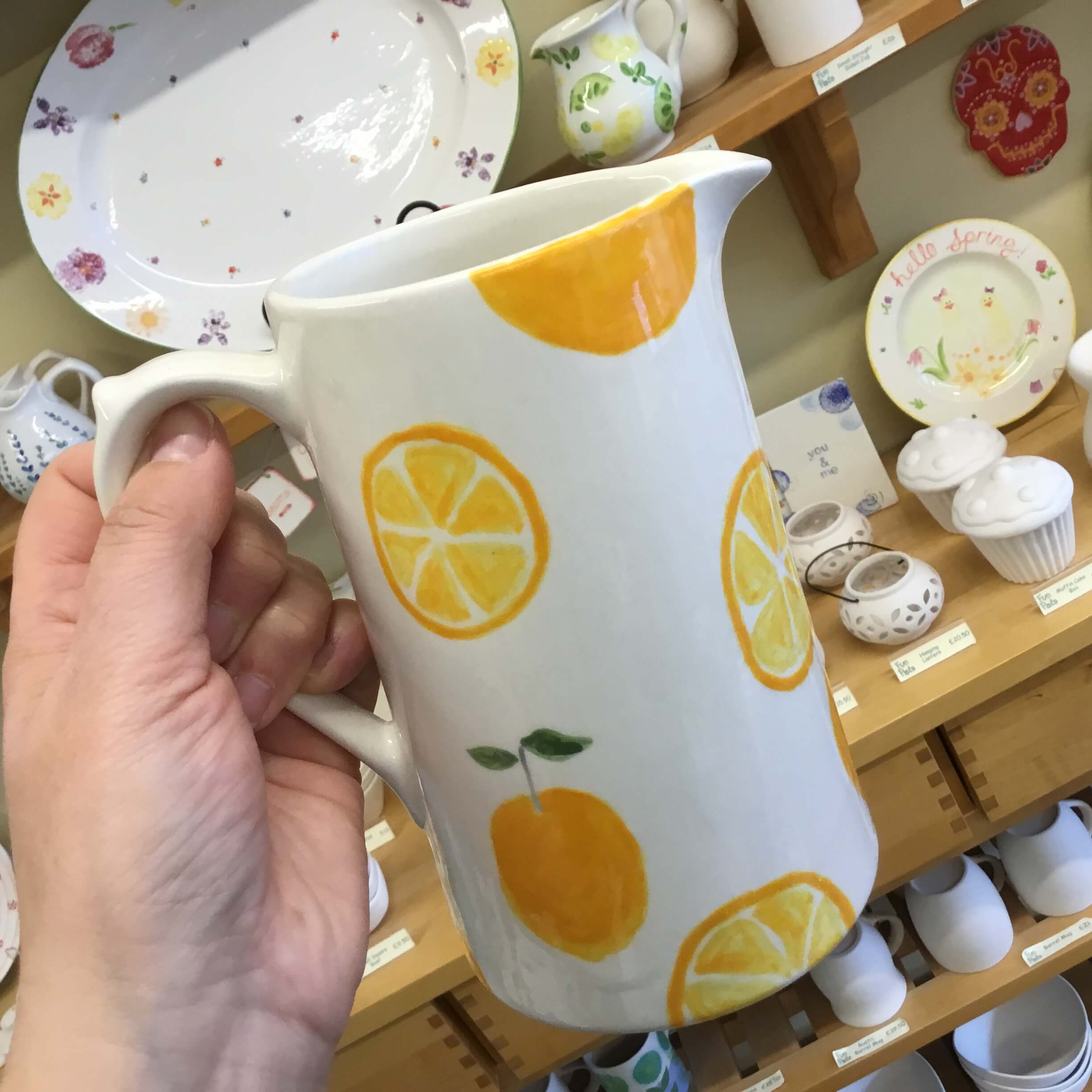 Straight Sided Pitcher / Jug 1.5 litres - oranges and lemons