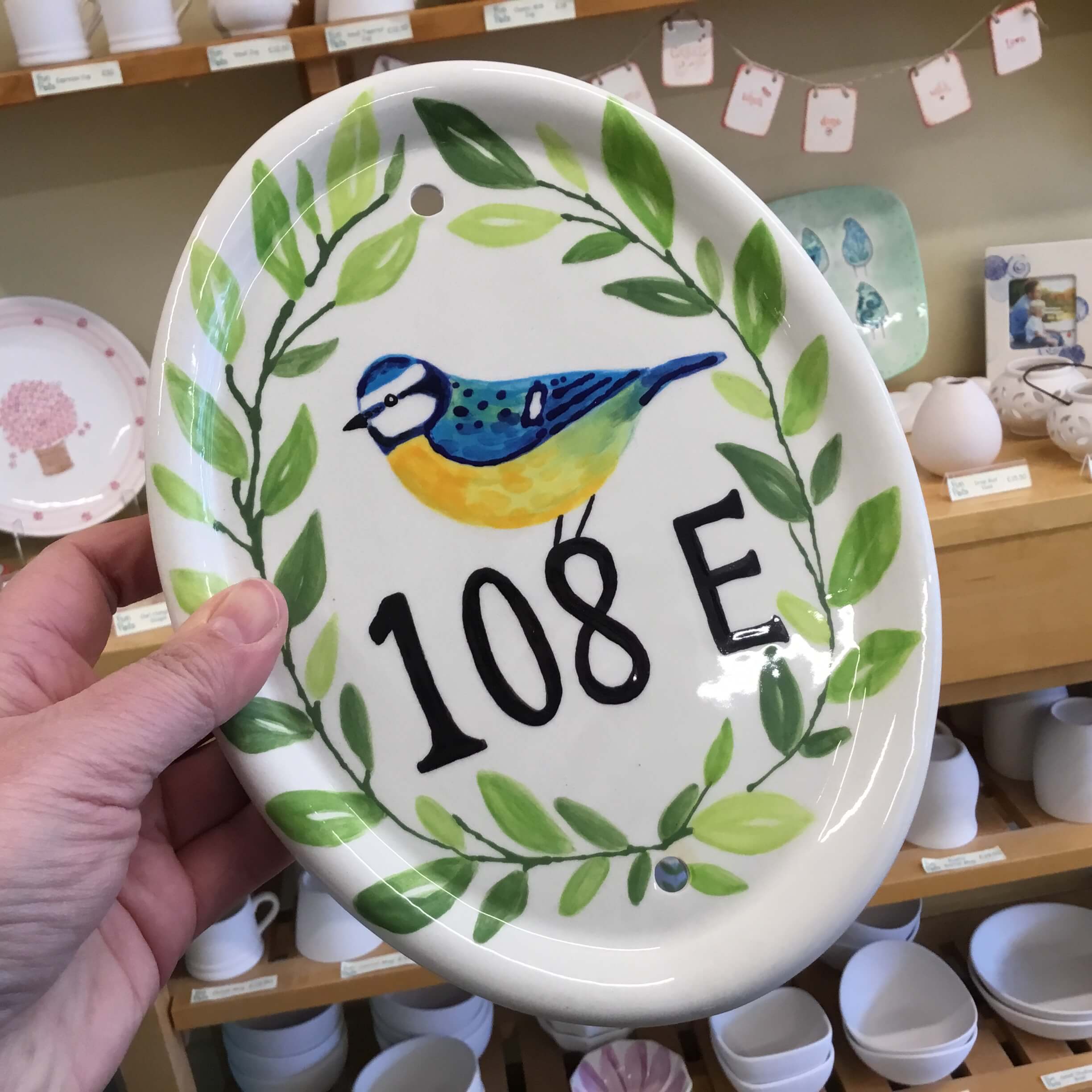 Large Oval plaque with holes 22cm