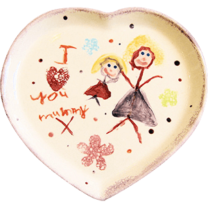 Child Paint Mummy Heart Platter