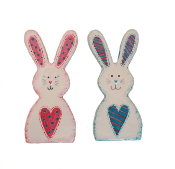 Easter Bunny / Rabbit (freestanding 14cm H)