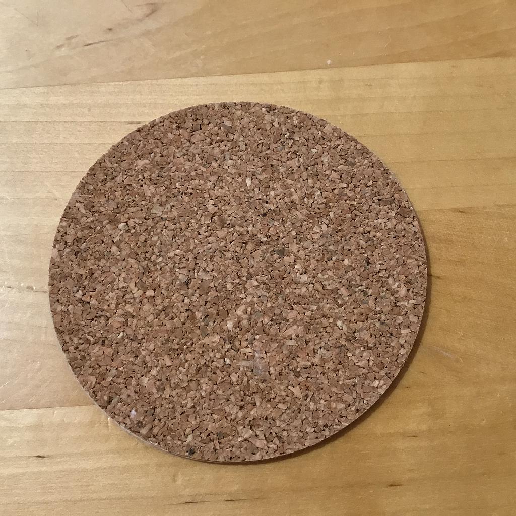 Cork for small round tile